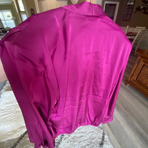 Express Fuchsia Satin Blouse, Size M - Picture 8 of 8